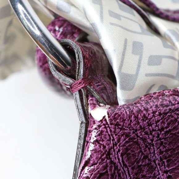 Vintage Y2K Guess Purple Croco Embossed Shoulder Bag Handbag Faux Leather Retro - Picture 10 of 14